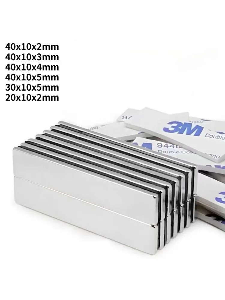 AliExpress NONE N52 40X10X3  40X10X5 40x10x4 Power Magnets Ebike Super Power Diy Fridge Double-side Tape Strong neodymium Science  Electric Tool