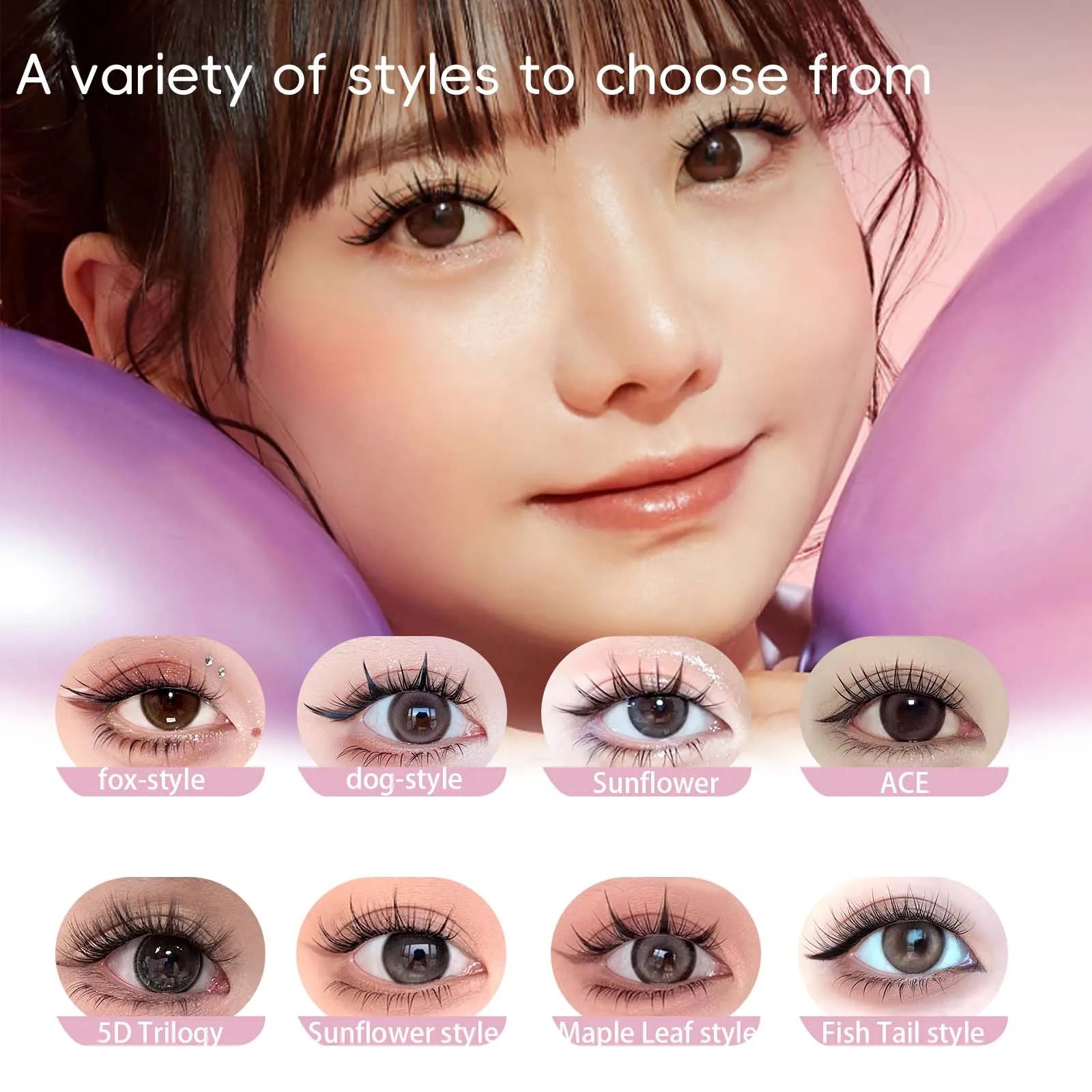 No glue needed！10 rows of adhesive free self-adhesive false eyelashes Single curle C eyelash cluster 9-12mm lashes extension