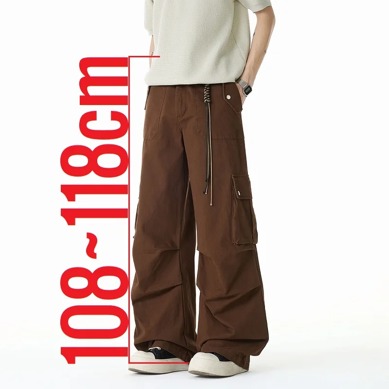 

100 Cotton Extra Long Length Men's Cargo Pant Straight Wide Leg Trouser Male 200 Cm 190cm 195 115cm Lengthen 118 117cm 195cm 2 m