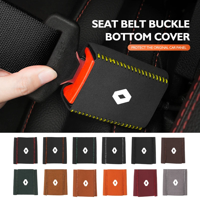 Car Seat Belt Base Buckle Protector Cover Accessories For Renaul Koleos Kadjar Scenic Megane 4 2 3 Trafic Logan