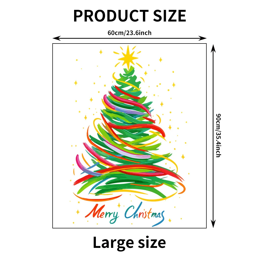 60 سنتيمتر كبيرة الحجم شجرة عيد الميلاد نافذة الخصوصية ملصقات الملونة الشريط شجرة عيد الميلاد الزجاج فيلم عيد ميلاد سعيد جو الديكور #5