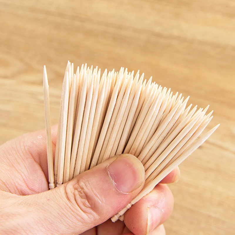 500 Tooth Stick Wood Picks Fruit Toothpicks Disposable Toothpicks Single Head Fine Wood Household Tooth Pick Wooden Tooth Pick