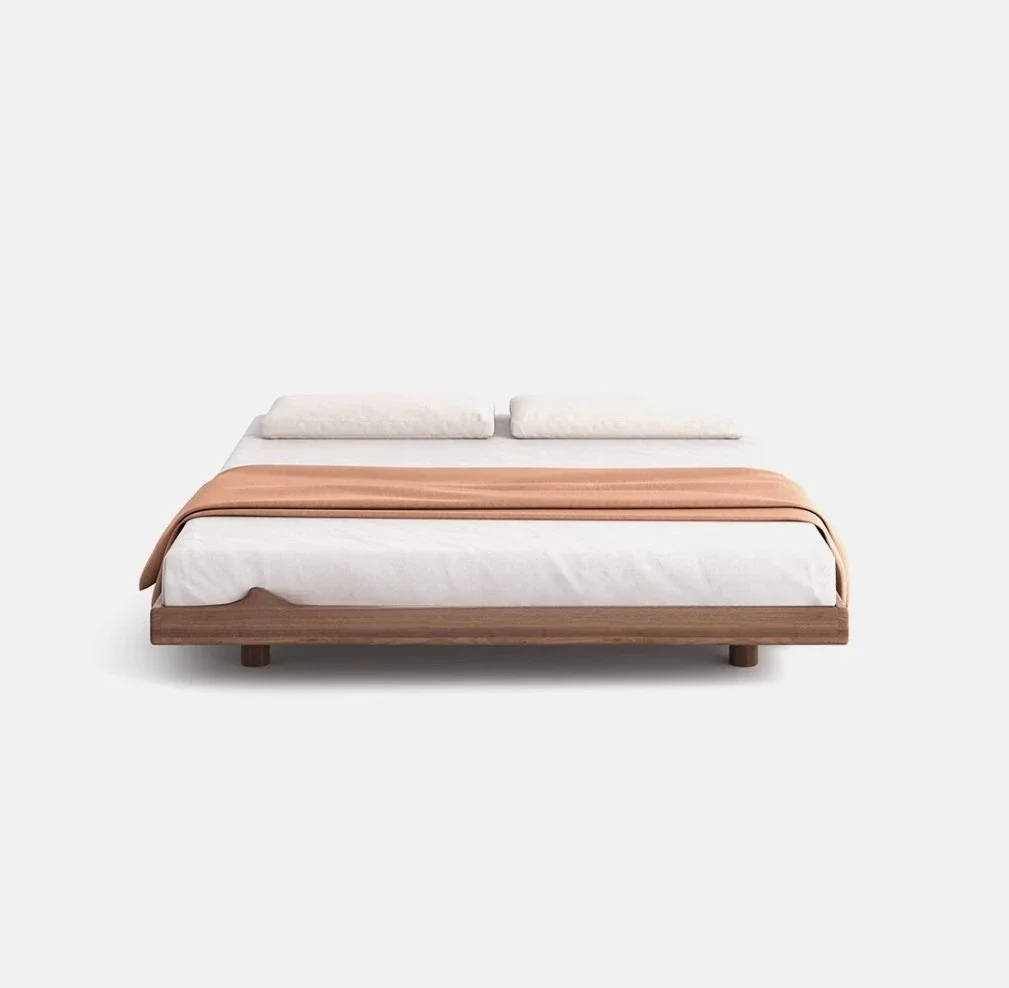 black walnut all solid wood minimalist oak no bedside bed suspended b ed and breakfast tatami double short bed