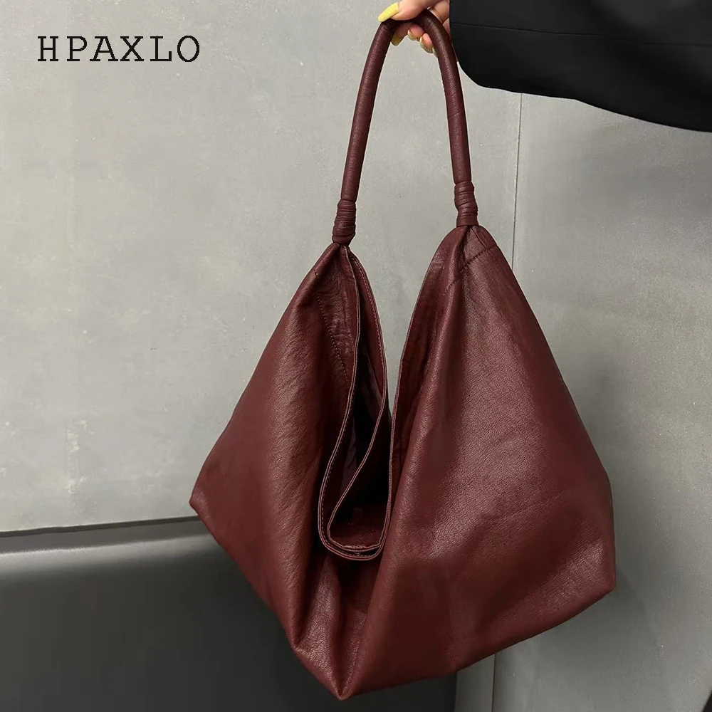 

Модная морщинистая сумка для пельменей, просторная сумка для подмышек из искусственной кожи, минималистичный дизайн, мягкая ручная сумка через плечо, женская сумка