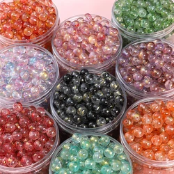 50pcs glass ice permeable ink halo dye sprinkling gold beads loose beads DIY handmade necklace hand beaded jewelry accessories