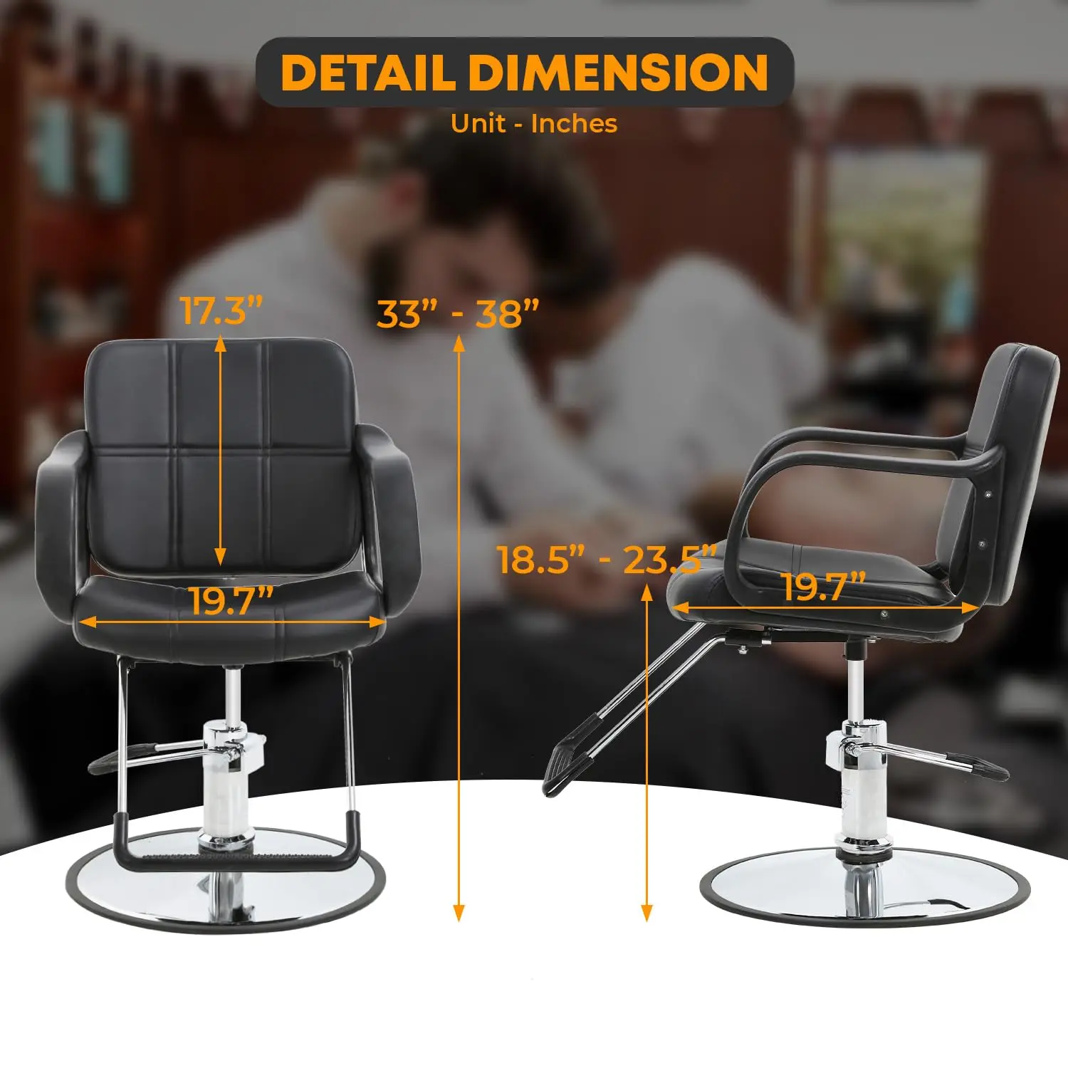 Chaise de barbier pour coiffeur, chaise de salon pour coiffeur, pompe hydraulique à percussion résistante à 360, équipement de salon de shampoing professionnel