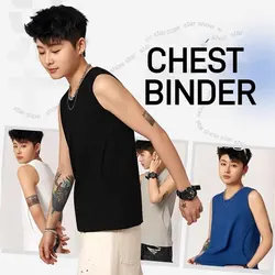 Janest Chest Binder Side Buckle Vest Top Binder Chest Front Bandage Breast Binder Corsets Vest Top Chest Binder