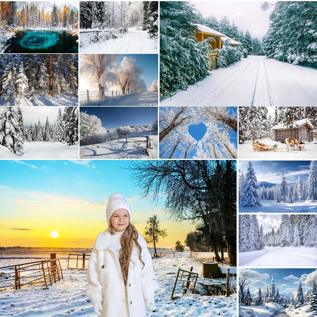 

MOON.QG Frosty Forest Photo Background Trails Icy Tree Backdrops For Photography Family Photobooth Birthday Shooting Props