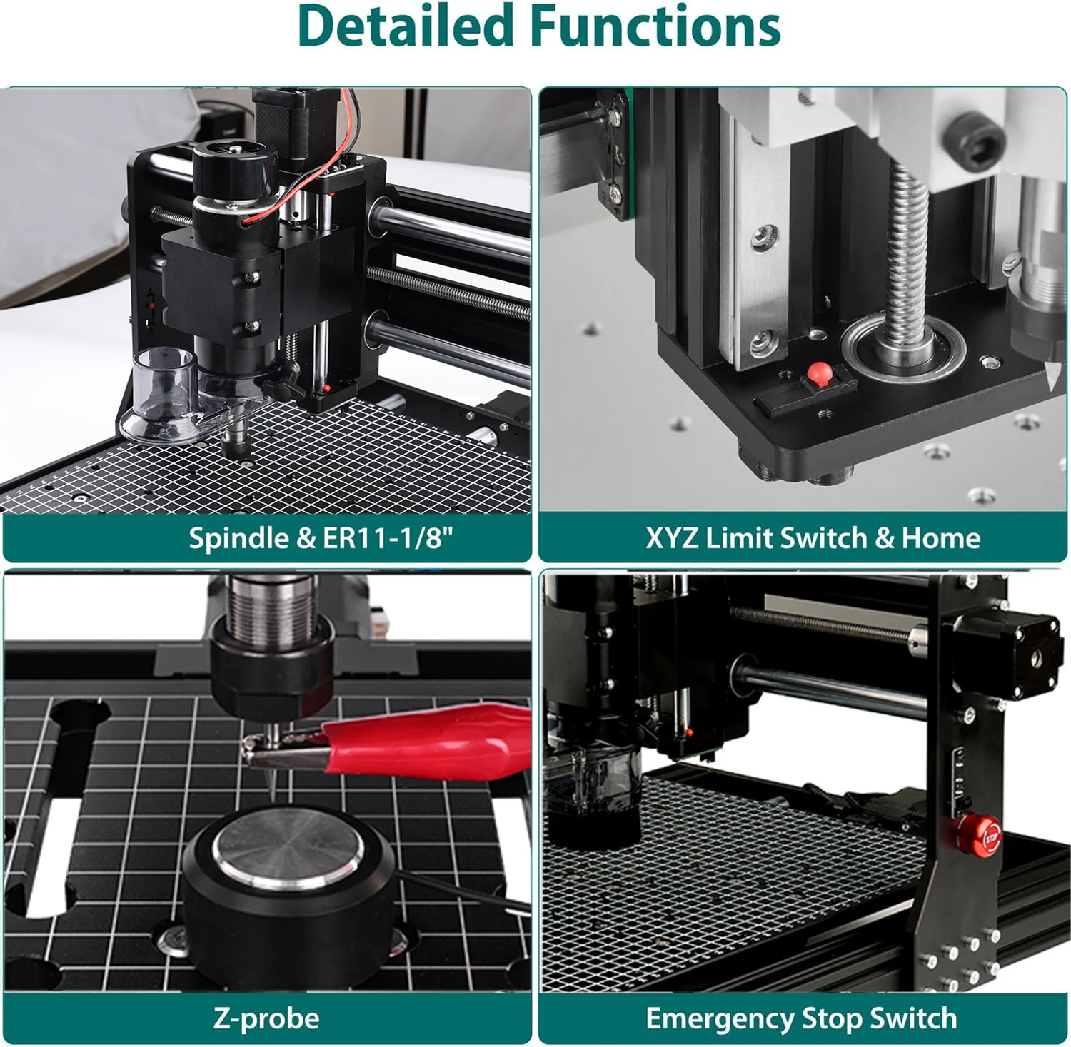 Fresadora de Metal CNC de 3 ejes, Control GRBL de husillo de 500W, máquina de grabado láser de 400x300mm, grabador de corte Pcb, enrutador de madera