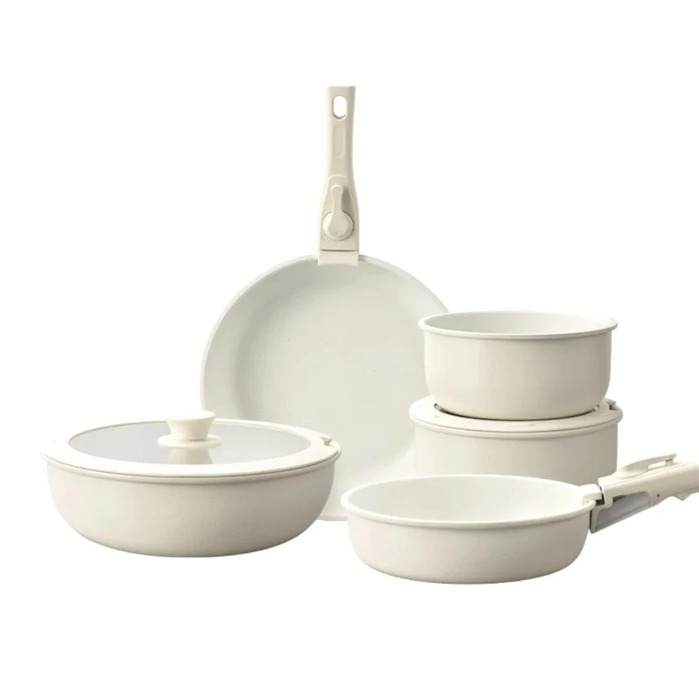 

15/18Pcs Cookware Set Nonstick Frying Pan Pots Cooking Set with Detachable Handle Aluminum Baking Pan for Home Kitchens Utensils