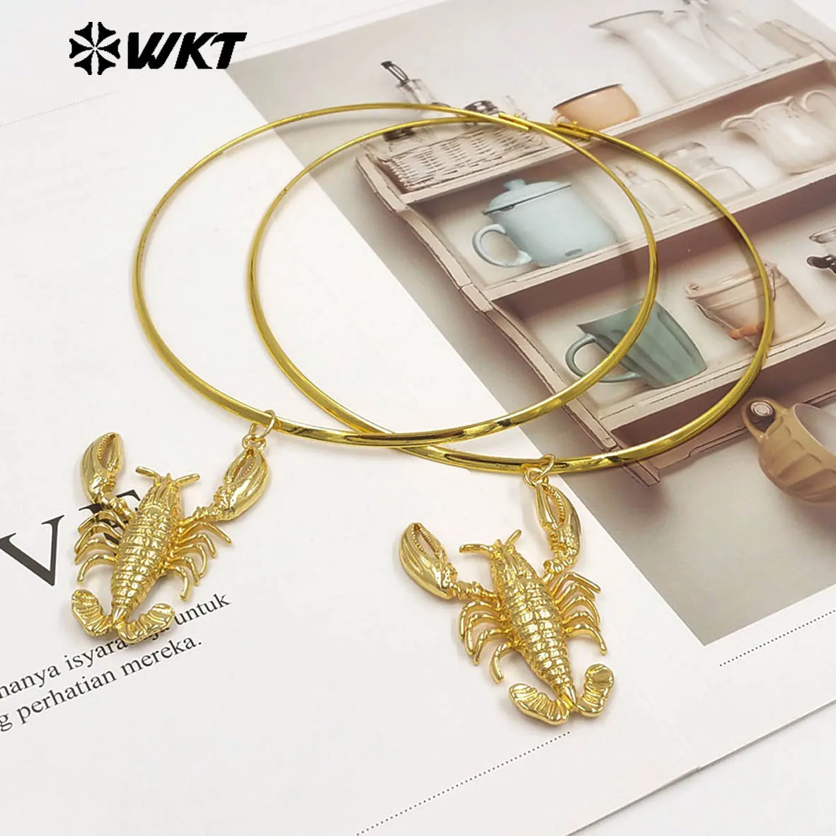 WT-MN1006 New Unique Yellow Brass 17inch Necklace With 18k Gold Plated For Friends Carpet Jewelry ACC