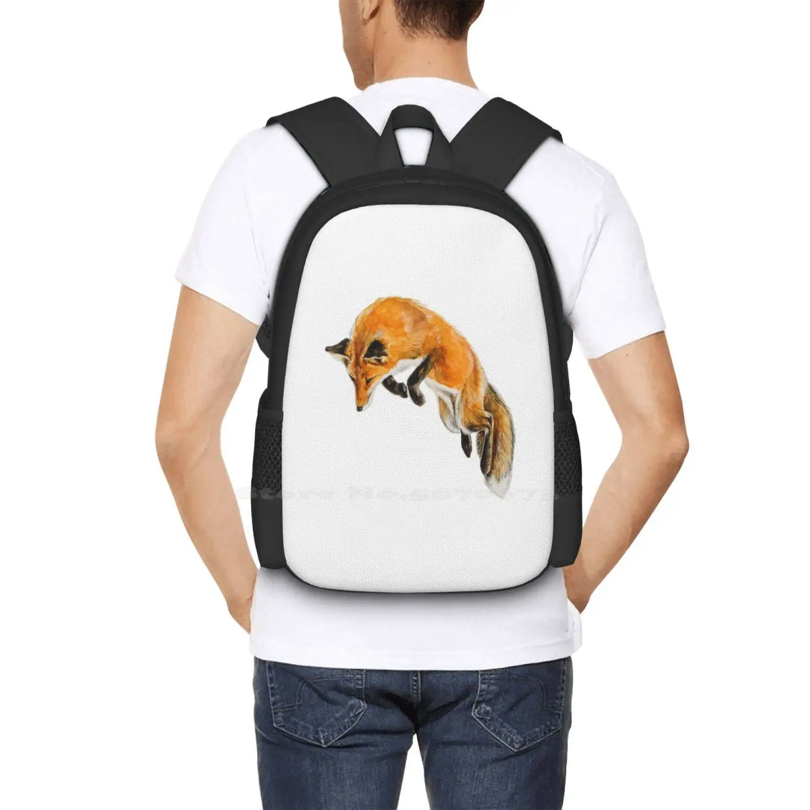 Fox-bolsas divertidas de animales para estudiantes, morral colorido para zorros, Adorable, ideal para Primavera, novedad