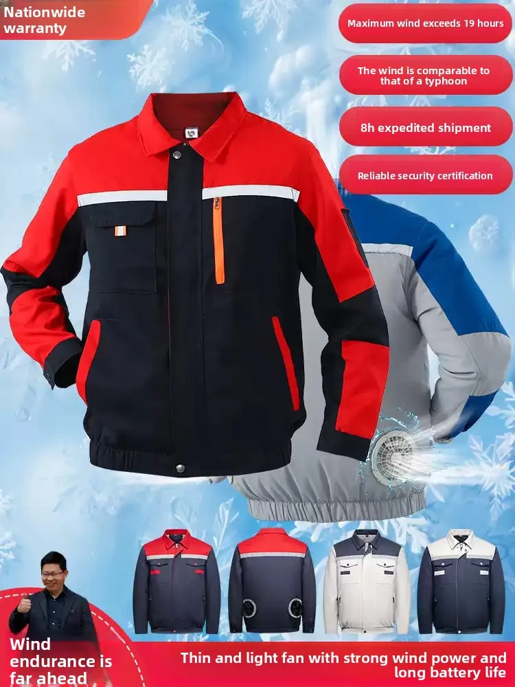 

2025 New Cooling Work Jacket with Fan - Men's Air Conditioner Vest USB Rechargeable for Construction Outdoor Summer Heat Relief