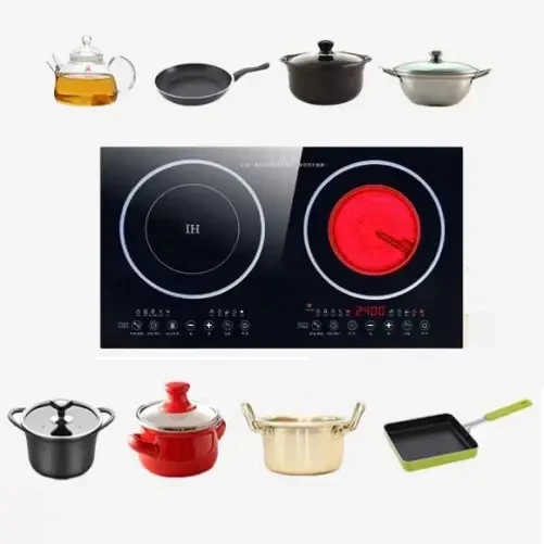 110V/220V Commercial 2 Hot Plates Electric Stove Induction Cookers  Double Induction Cooktop Touch Screen Gas Stove