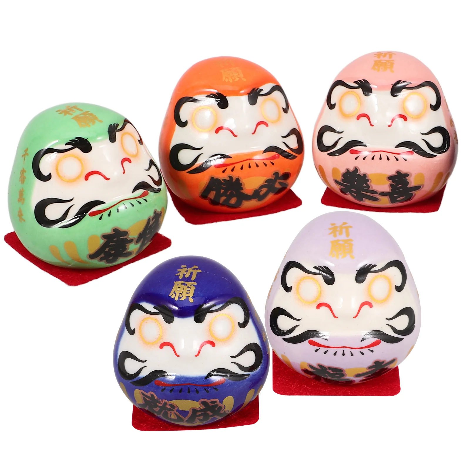 Dharma Decorations Japanese Porcelain Daruma Miniature Ceramics Traditional