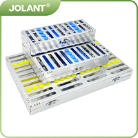JOLANT Dental Sterilization Rack Surgical Autoclavable Sterilization Box Dental Cassette File Burs Disinfection Tray Lab Tool
