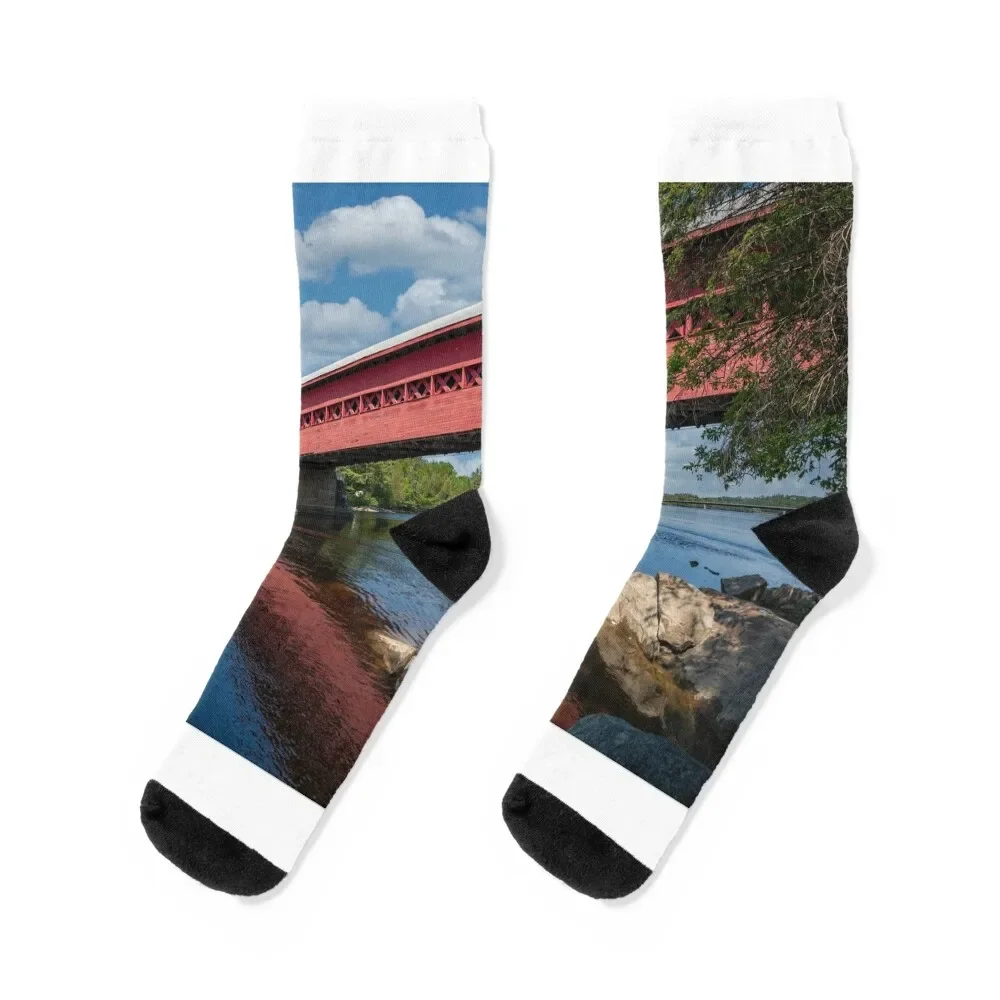 Covered Bridge Socks luxury Climbing Rugby floral Socks Woman Men's