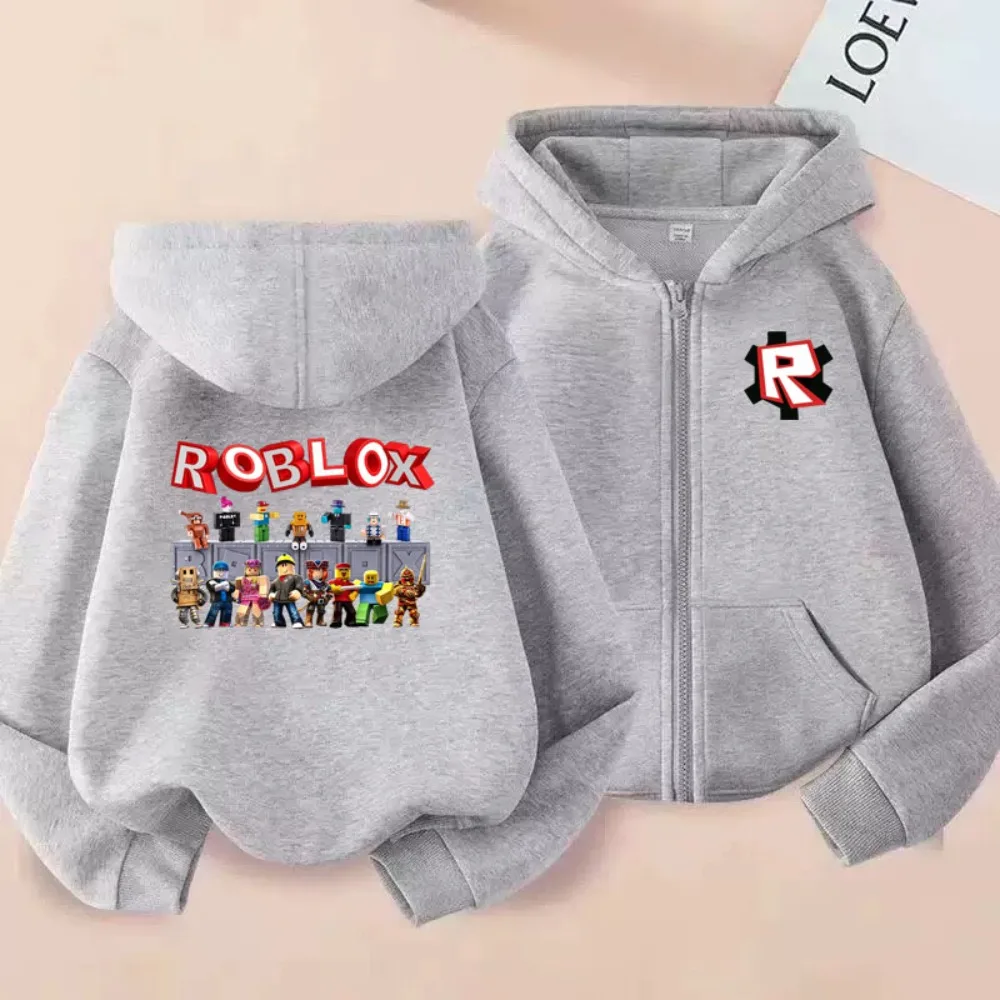 Roblox Game Animation Children Zipper Hoodies Cartoon Printed Children Clothesboy and Girl Autumn/winter Hoodie Kid Tops