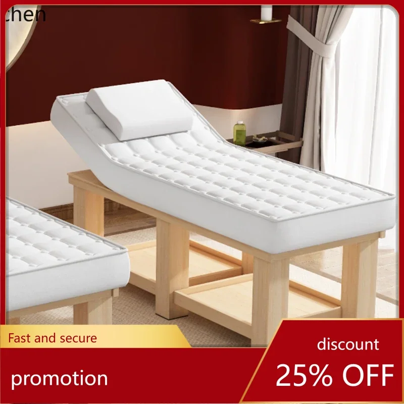 

HXL solid wood beauty massage treatment bed embroidery body bed ear bed spa