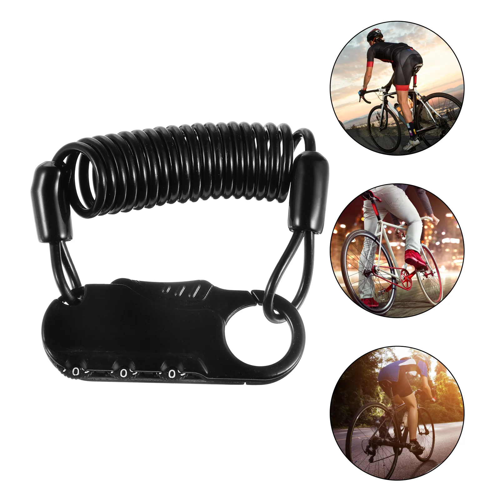 

Combination Bike Lock Code Heavy Duty Carabiner Combos Cable Riding Zinc Alloy