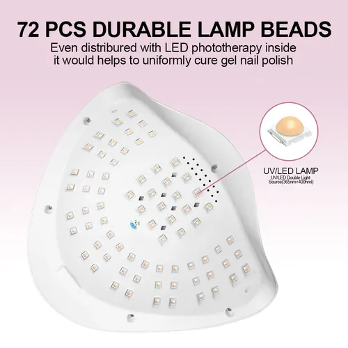 Imagen 2 del producto SUN X20 MAX Secador de uñas Luz UV para uñas 72LED con 4 temporizadores y ajustes de sensor Luz de curado de esmalte de uñas para herramientas de salón de uñas
