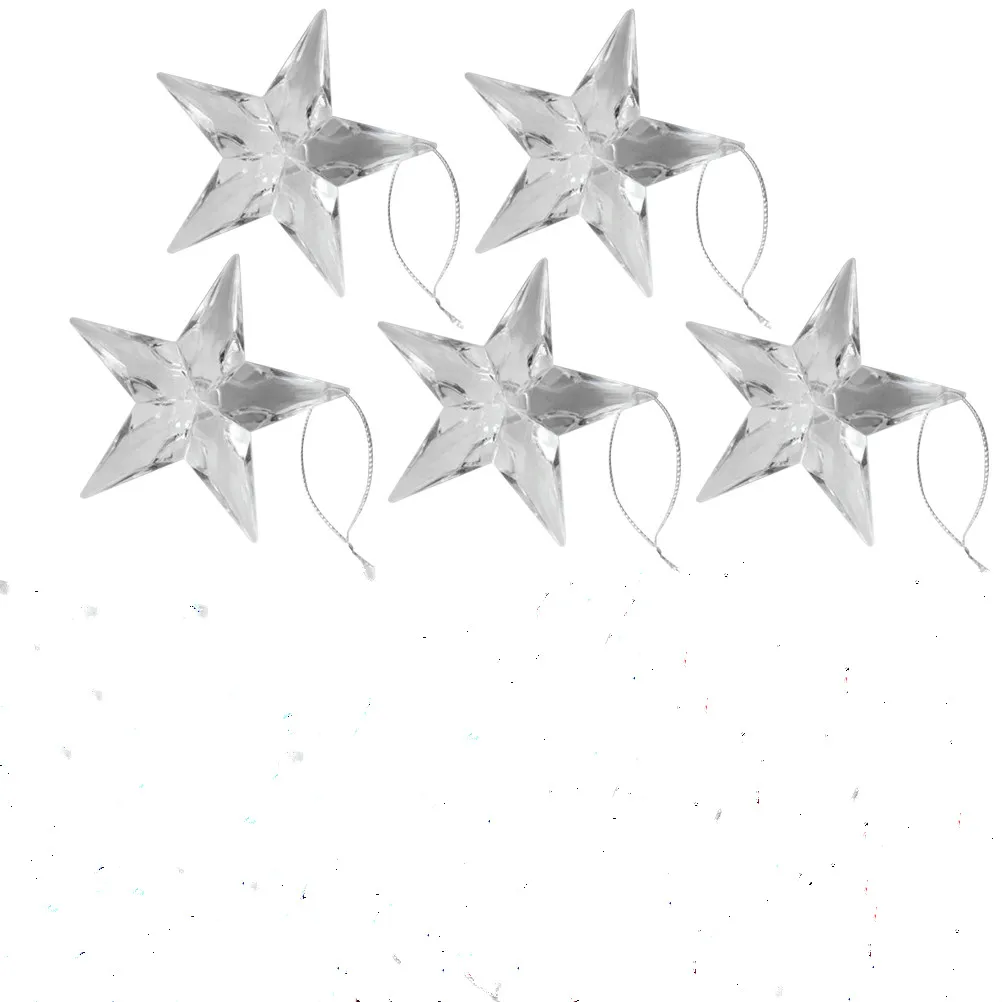 

5 Pcs LED Luminous Decorative Hanging Stars Material Christmas Ornaments Festive Glitter DIY Party Holiday