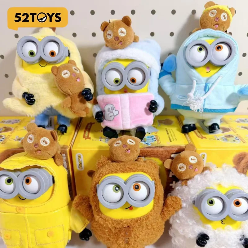 52TOYS Bob Tim Minions Better Together Series Anime Cute Cartoon Plush Figure Model Gift Box Trendy Toys For Collection Gifts