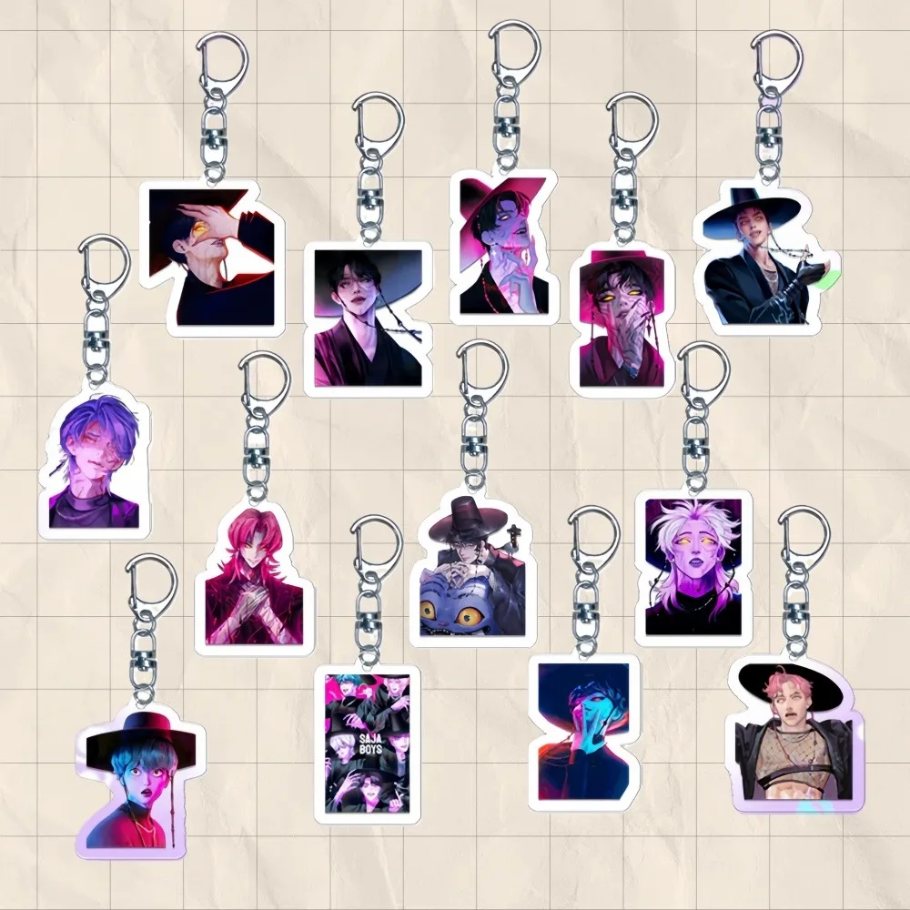 

KPop Demon Hunters Romance Abby Mystery Acrylic Key Chain Custom Anime Peripheral Cartoon Cute Backpack Pendant Festival Gift