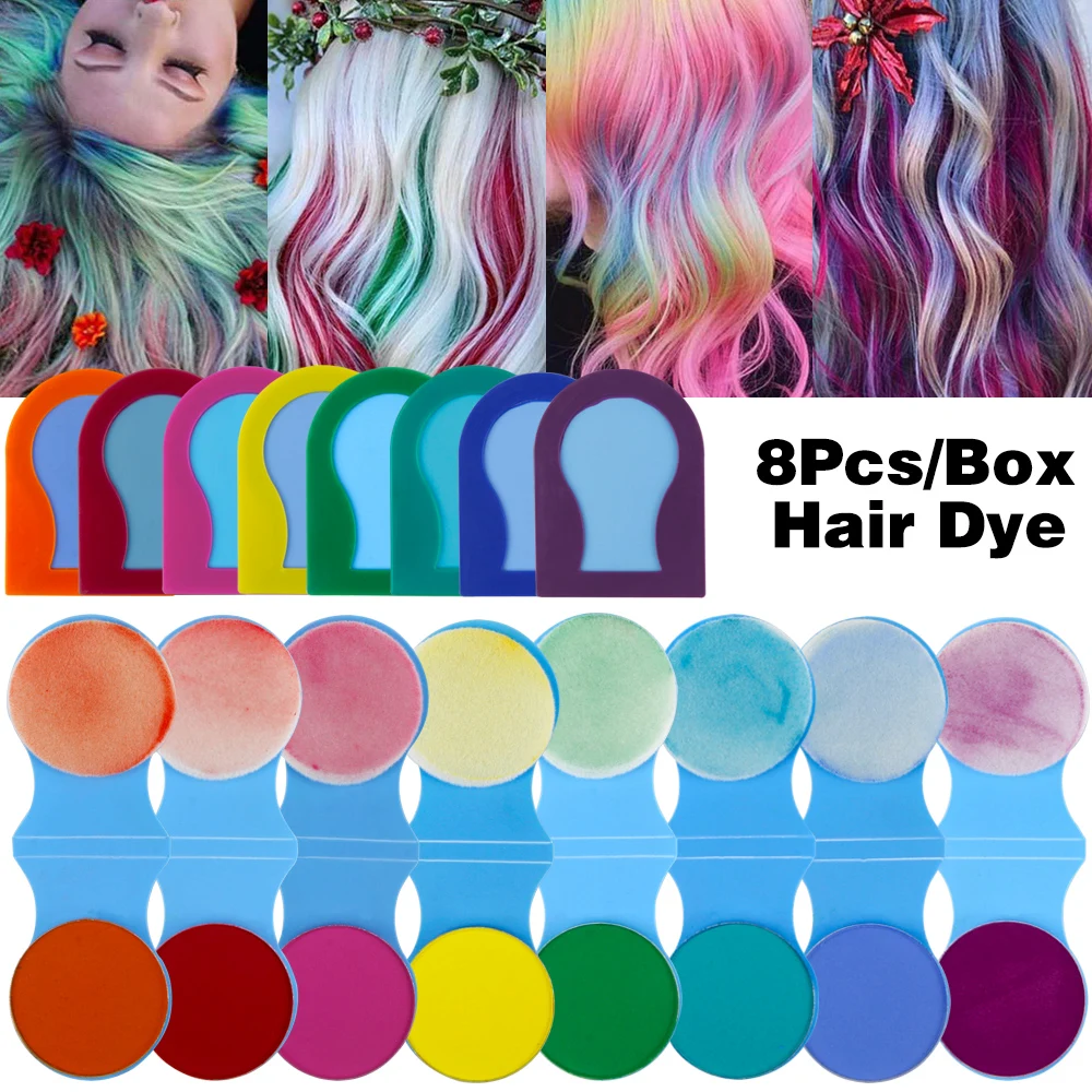 Hair Chalk Temporary Hair Color for Kids Women Girls Washable Hair Dye 8 Colors Hair Painting Spray Salon Styling Supplies