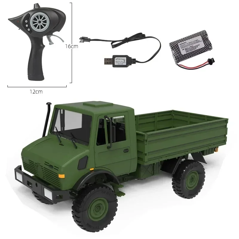 Rc elektryczny zdalnie sterowanym samochodowym do wspinaczki terenowej 1:12 U1300 Unimog Abs plastikowy Armygreen Model zabawkowy zdalnie sterowany