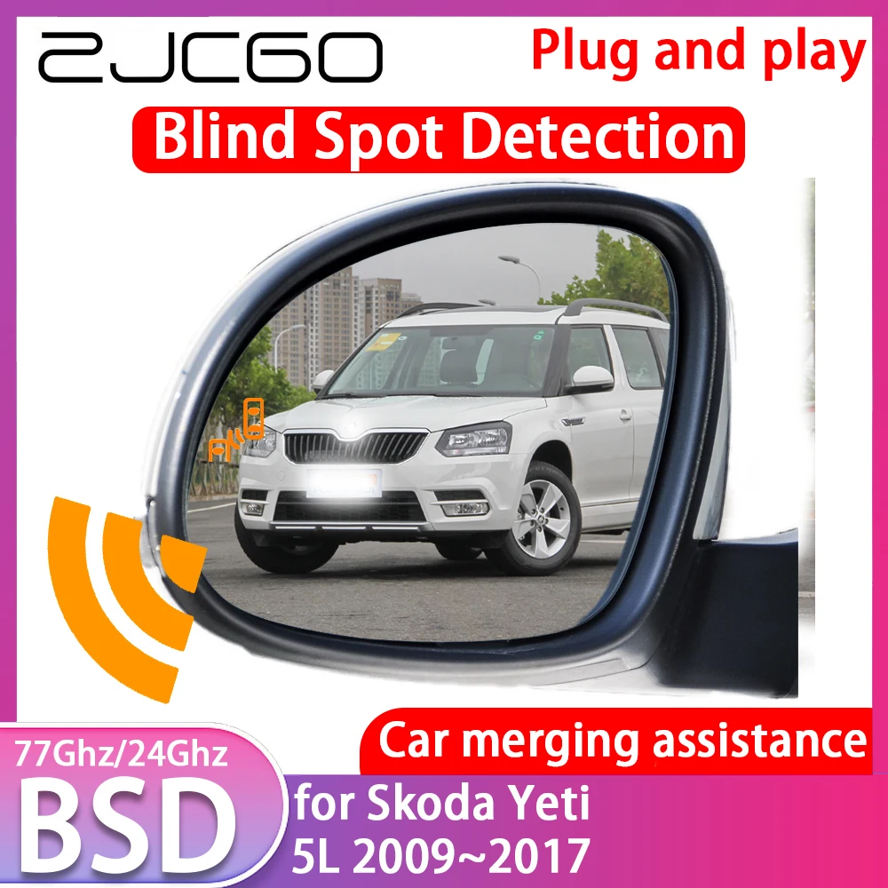 

ZJCGO for Skoda Yeti 5L 2009~2017 Blind Spot Detection Car BSD BSA BSM System Driving Warning Radar Alert Mirror