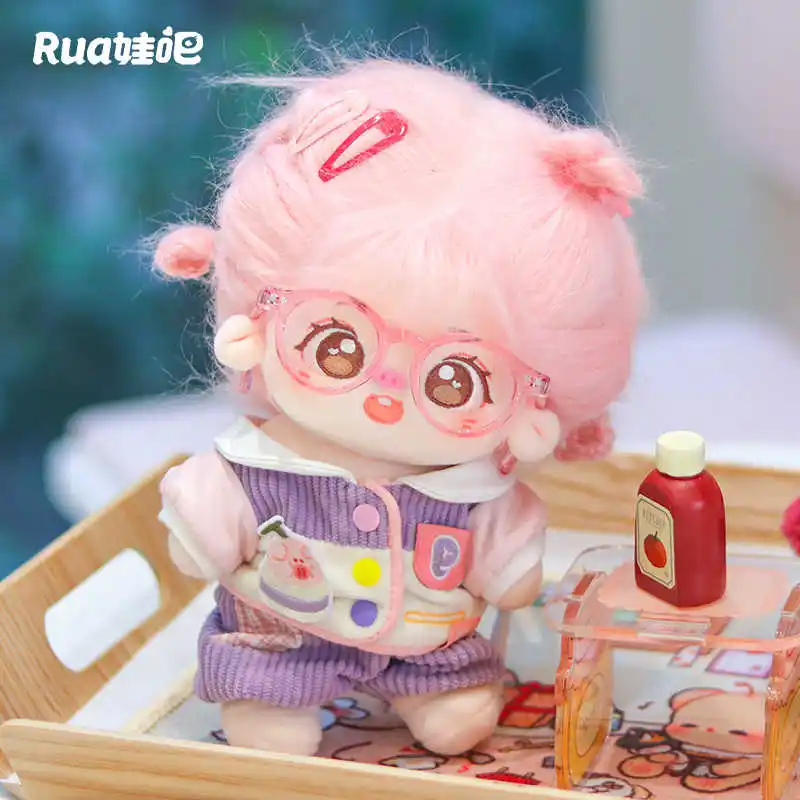 Pakaian boneka 20cm setelan kostum babi ungu lucu boneka mewah aksesoris boneka mainan Anime untuk hadiah anak-anak