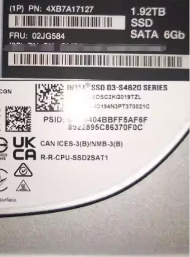 For Lenovo 02JG584 4XB7A17127 1.92T SATA 6GB 2.5 SSD Solid State Drive