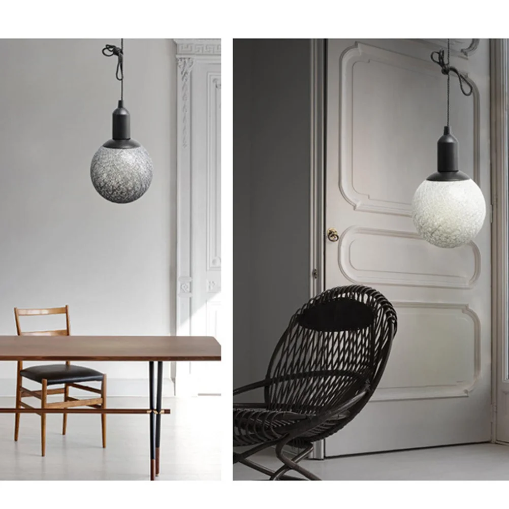 Led سلسلة الثريا رمادي القطن الكرة سحب الحبل ضوء لغرفة المعيشة غرفة نوم زينة عيد الميلاد ليلة مصباح إضاءة داخلية #3