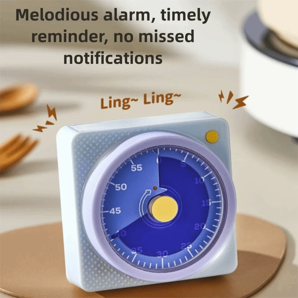 Magnetic Visual Kitchen Timer Mechanical with Loud Alarm Study Timer Kids Timer No Batteries Required Classroom Alarm Clock