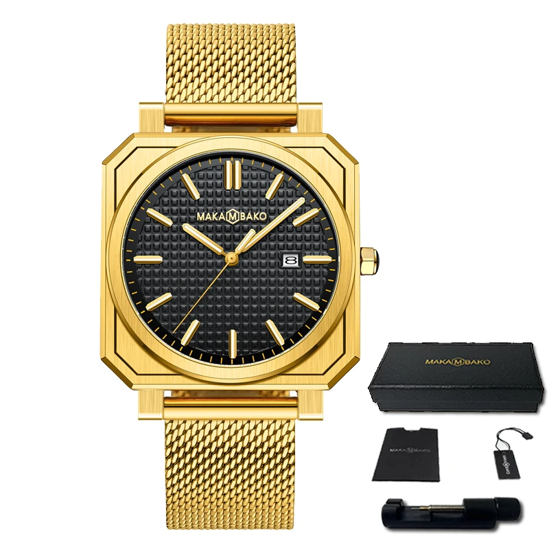 

2022 New Men's Business Watch Japan Imported Movement Surface Engraved Stainless Steel Calendar Quartz Watches Relógio Masculino