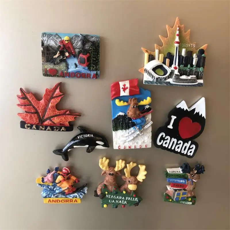 Refrigerator Description Stickers Canada Toronto Tourist Souvenir Magnetic Fridge Magnets 3D Resin Kitchen Message Board Sticker