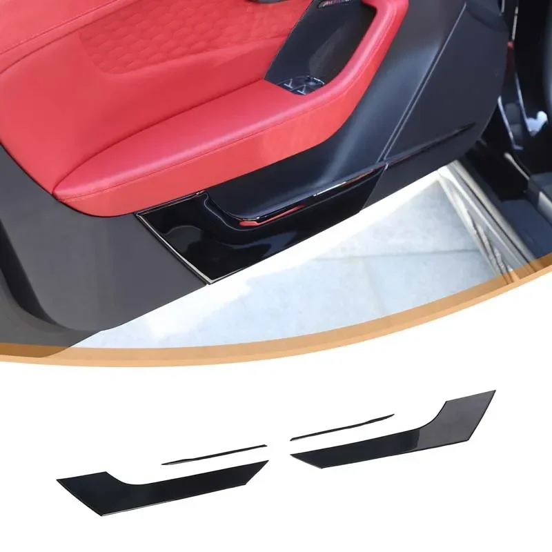 

For Jaguar F-TYPE 2013+ PVC black car door anti-kick panel decorative sticker car interior protection accessories 4Pcs