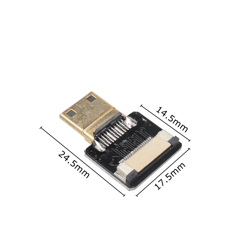 90 องศา FPV HDMI ประเภทชายไป HDMI ชาย HDTV FPC สายแบนสําหรับการถ่ายภาพทางอากาศ Multicopter - มุมขึ้นและลง