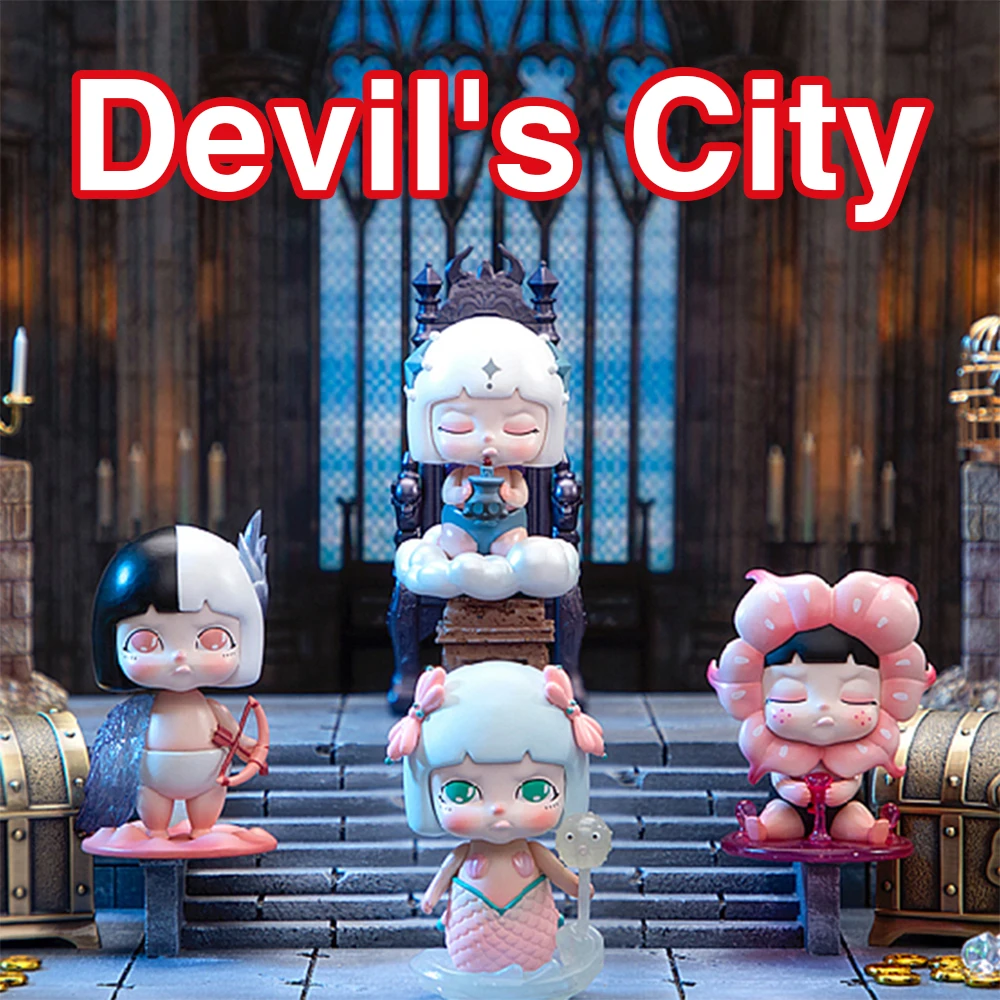 Tiny The Evil City Originele Blind Box Tweede Seizoen Pop Mystery Box Leuke Anime Figuur Model Kawaii Collectible Griezelig Speelgoed Cadeau