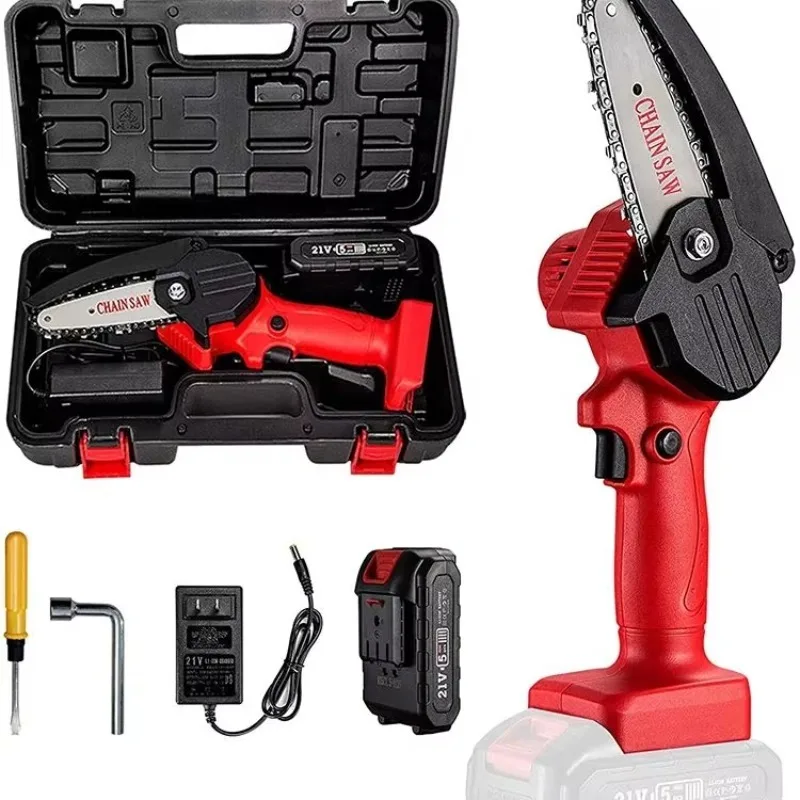 

4 Inch Brushless Wireless Electric Chainsaw Portable Professional Mini Saw for Garden Home Wood Cutting