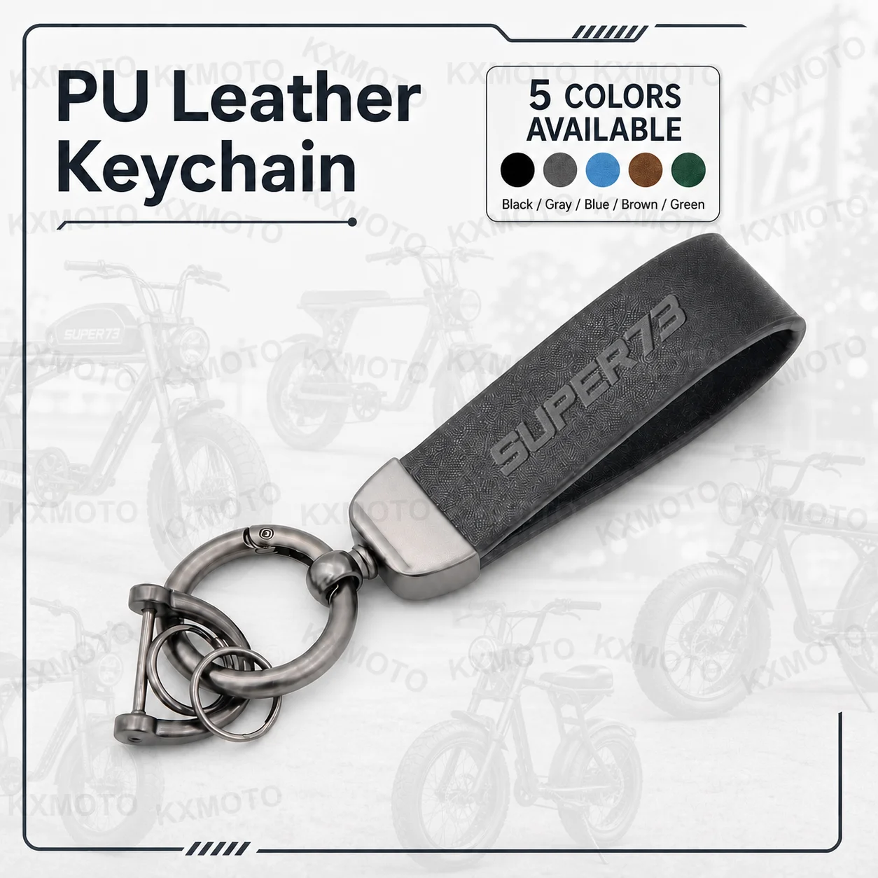 Luxury PU Leather Keychain motorcycle For Super 73-S1 73-S2 73-Z1 73-ZX 73-RX view 3