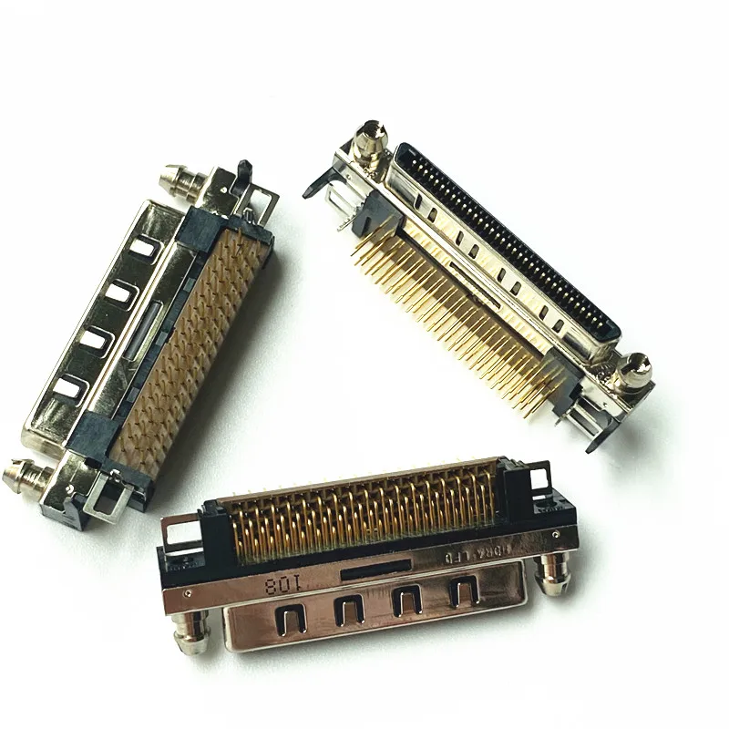 SCSI VHDCI68 VHDCI 68P V68 V.68 Single-layer Female Adapter 90 Degree Plug-in VHDCI 68P Female Connector