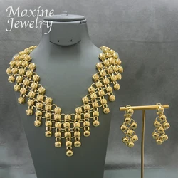 Bohemia Original 18K Gold Plated Jewelry Set for Women Necklace Earrings Fashion Anniversary Party Dubai Bridal Wedding Gifts