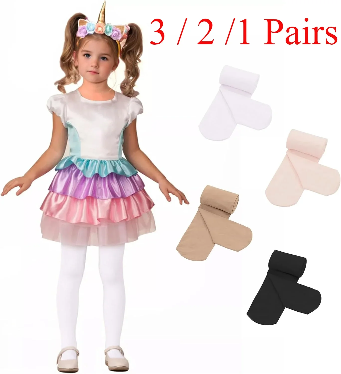 3/2/1 Paar Samt-Tanzstrumpfhosen für Mädchen, ultraweich, für Mädchen, Ballett, Gymnastik, Schule, Strumpfhosen, Uniform, 1–8 Jahre