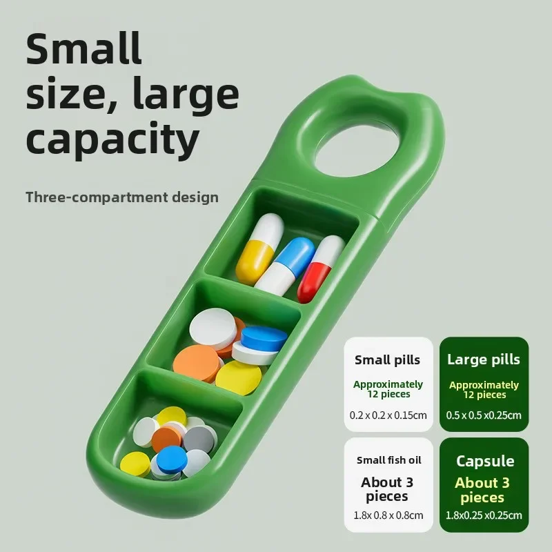 1pc Portable Mini Pill Box, Light-proof Compartmentalized Medicine Storage Case, One Day Pill Container for Home Travel