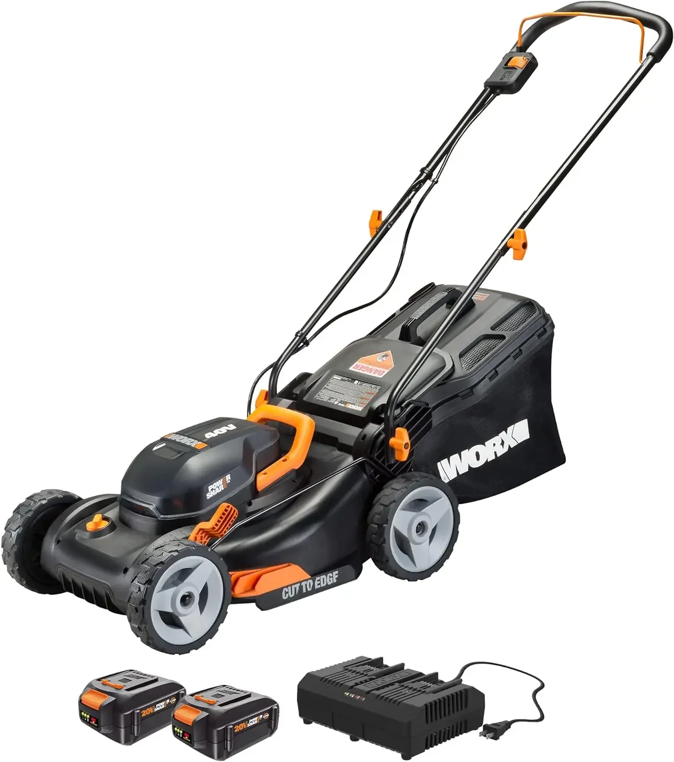 

40V 17" Cordless Lawn Mower for Small Yards, 2-in-1 Battery Lawn Mower Cuts Quiet, Compact & Lightweight Push | USA