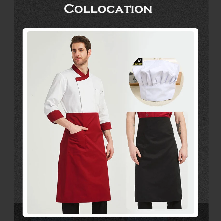 Best selling quality hotel uniforms bar maid restaurant uniform apron for waitress waiter in stock