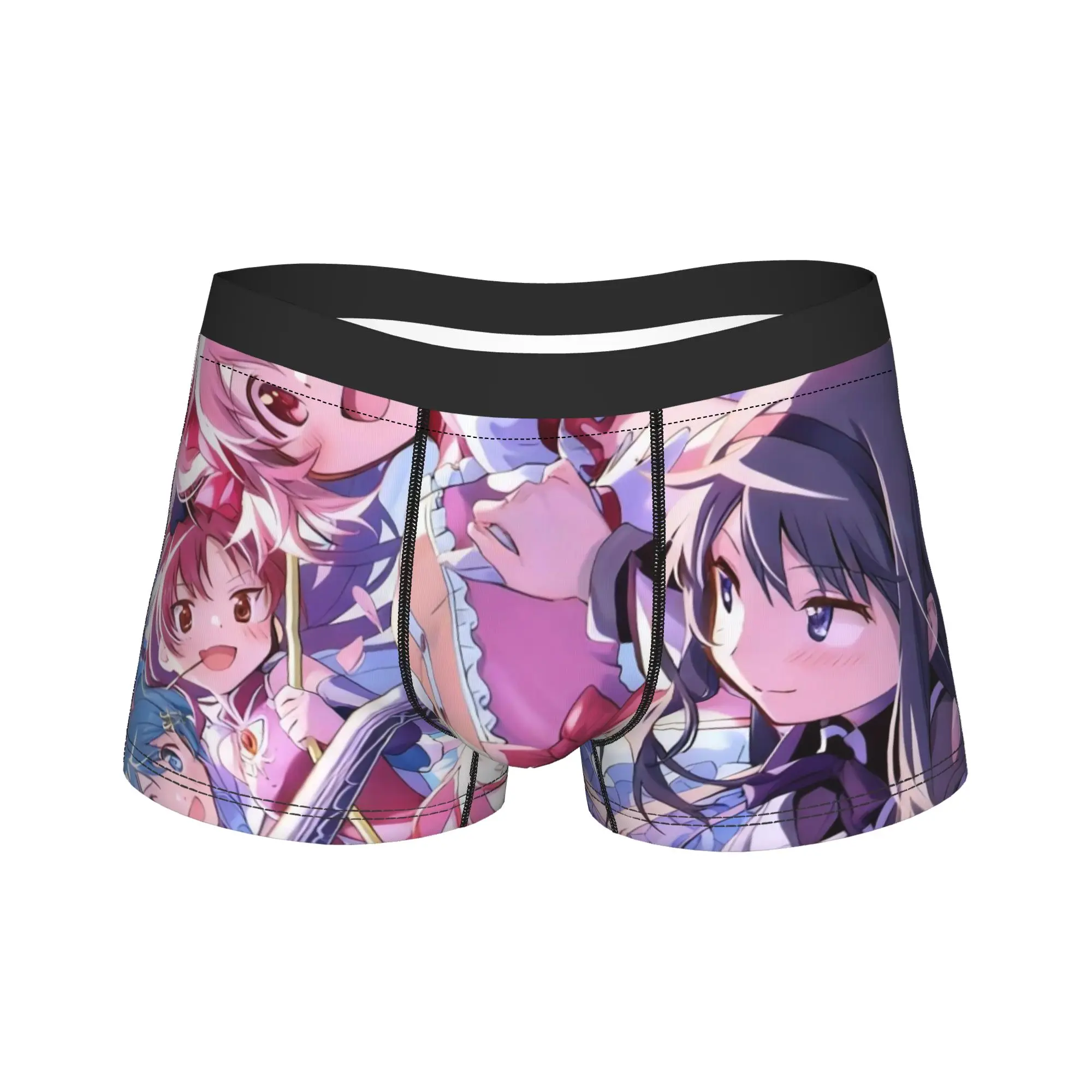 Hot Boxer Comic Cartoon Puella Magi Madoka Magica Shorts Panties Briefs Men's Underwear  Mid Waist Underpants for Homme S-XXL