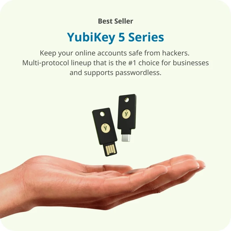 مفتاح أمان Yubikey 5C NFC 2FA، قم بتوصيل عبر USB-C أو NFC، معتمد من FIDO